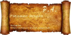 Patzauer Arnold névjegykártya